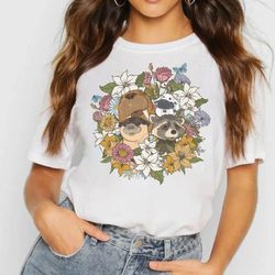floral rocket and friends shirt, guardians of the galaxy vol.3 shirt, marvels movie shirt, rocket, lylla, floor, teefs