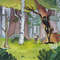 Gravity Falls-Dipper Pines-Hide-Behind teenagers-children-cartoon, watercolor painting-forest-trees-1.JPG