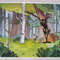 Gravity Falls-Dipper Pines-Hide-Behind teenagers-children-cartoon, watercolor painting-forest-trees-7.JPG