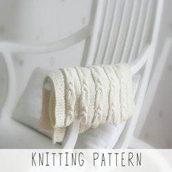 KNITTING PATTERN baby blanket x Swaddling blanket knit pattern x Newborn baby knit pattern x Receiving or stroller cable