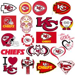 Kansas City Chiefs Football Bundle Svg, Sport Svg, NFL Svg, NFL Logo Svg, Football Team Svg Digital Download