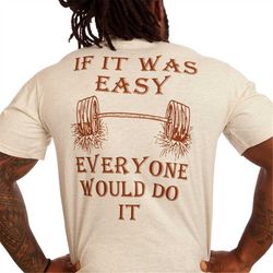 men's if it was easy 2.0 bodybuilding t-shirts activewear exercise gym fitness workout old school