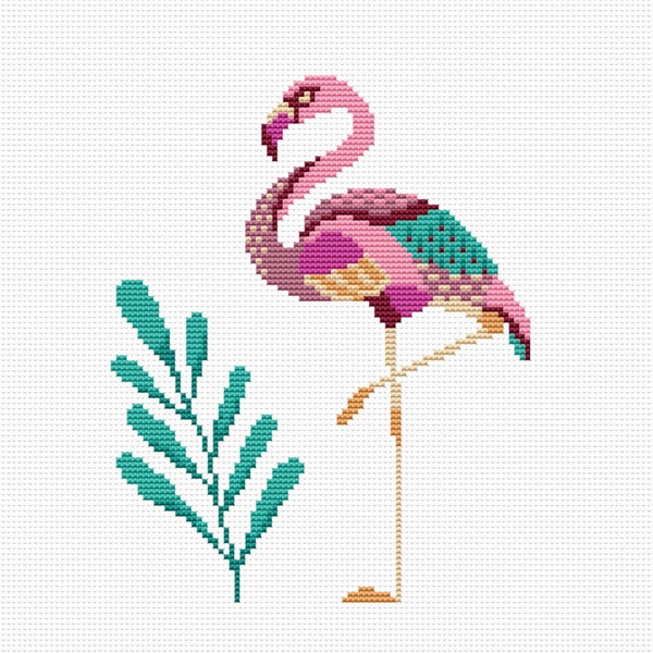 flamingo cross stitch