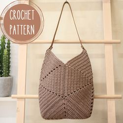 Crochet Bag Pattern PDF, Symmetry bag, Tote bag DIY, Beach Bag, Shopping bag, Shoulder bag, boho handbag