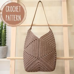 crochet bag pattern pdf, symmetry bag, tote bag diy, beach bag, shopping bag, shoulder bag, boho handbag