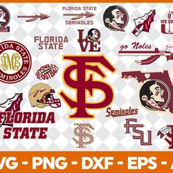 Florida State Seminoles Football Bundle Svg, Sport Svg, NCAA Svg, NCAA Logo Svg, Football Team Svg Digital Download