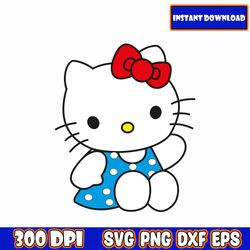 kawaii kitty kittens clipart, cute cats, png stickers, digital download cut file, vector printables, cricut silhouette