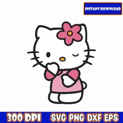 hello-kitty svg eps png, hello-kitty bundle svg, for cricut, silhouette, digital, file cut, flash download