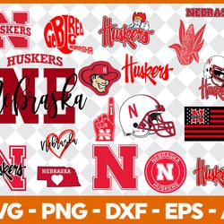 Nebraska Huskers Football Bundle Svg, Sport Svg, NCAA Svg, NCAA Logo Svg, Football Team Svg Digital Download