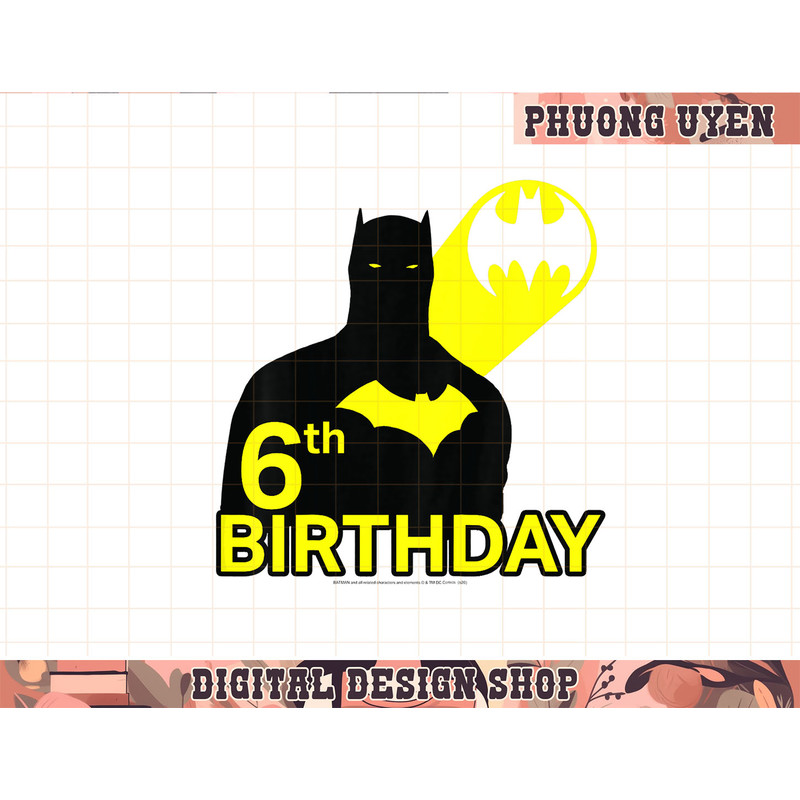 Kids DC Comics Batman 6th Birthday Silhouette png, sublimate.jpg