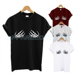 skeleton hands t shirt halloween skeleton body bones scary ghost present pumpkin fancy dress gift unises mens womens new
