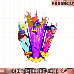 kids dc comics super hero girls group action shot png, sublimate