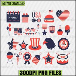 4th of july vector bundle png,retro 4th july png bundle,4th of july png bundle, freedom png bundle, red white blue png,i