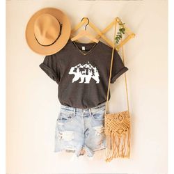 mountain bear shirt - bear t shirt - camping t shirt - wilderness travel tee - wanderlust - mountain camp - wildlife shi