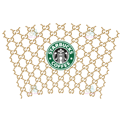Gucci Starbucks Cup Wrap Svg, Trending Svg, Gucci Logo Wrap Svg, Starbucks Full Wrap
