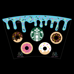 Donut Starbucks Cup Wrap Svg, Full Wrap Donut Drip, Starbucsk Wrap Svg, 24oz Venti Cold