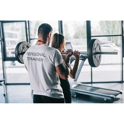 Personal Trainer Men's White Workout T-shirt V3, Gym T-shirt, Graphic Weightlifting Shirt,Fitness Trainer, Weight Lift T