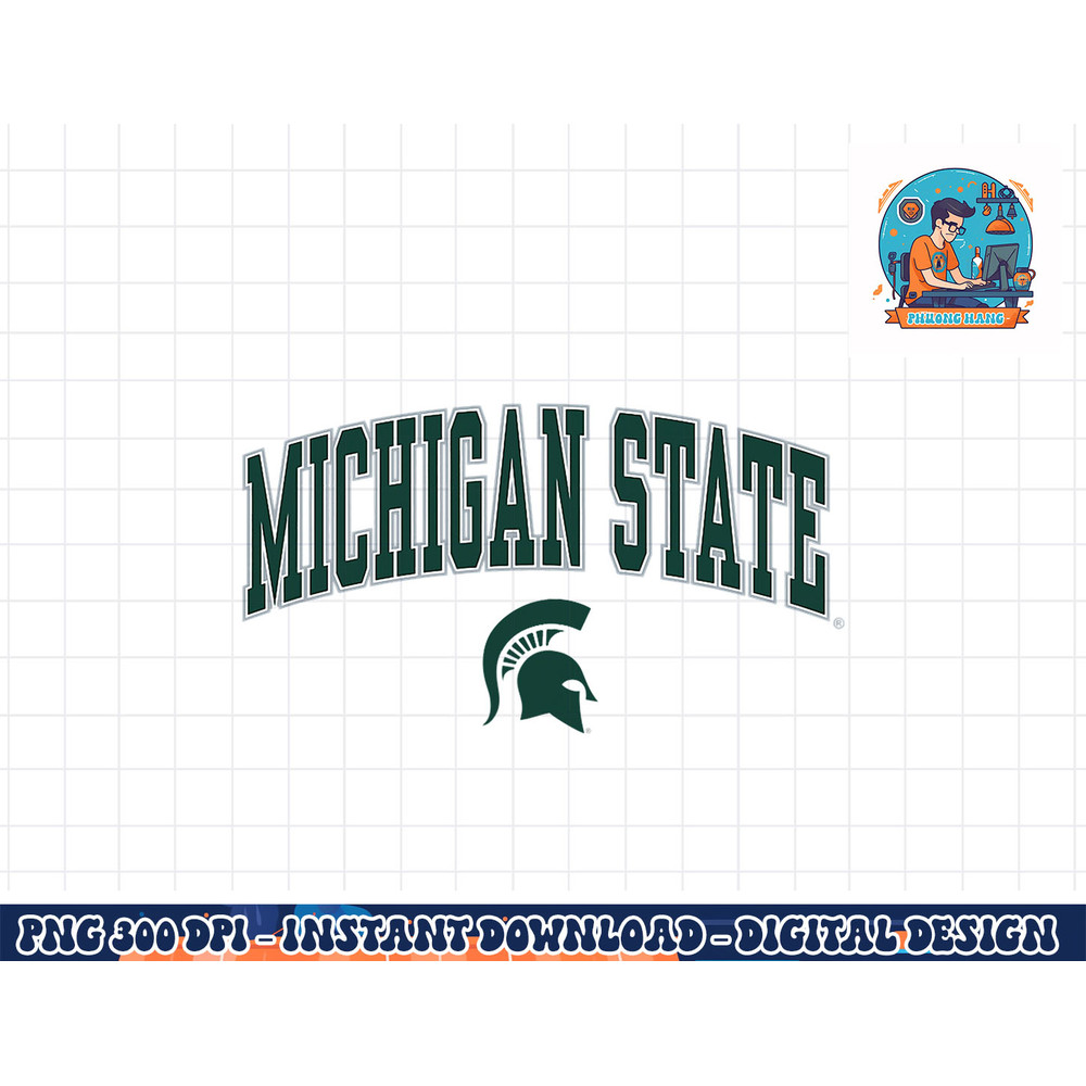 Michigan State Spartans Arch Over White Officially Licensed png, sublimation copy.jpg