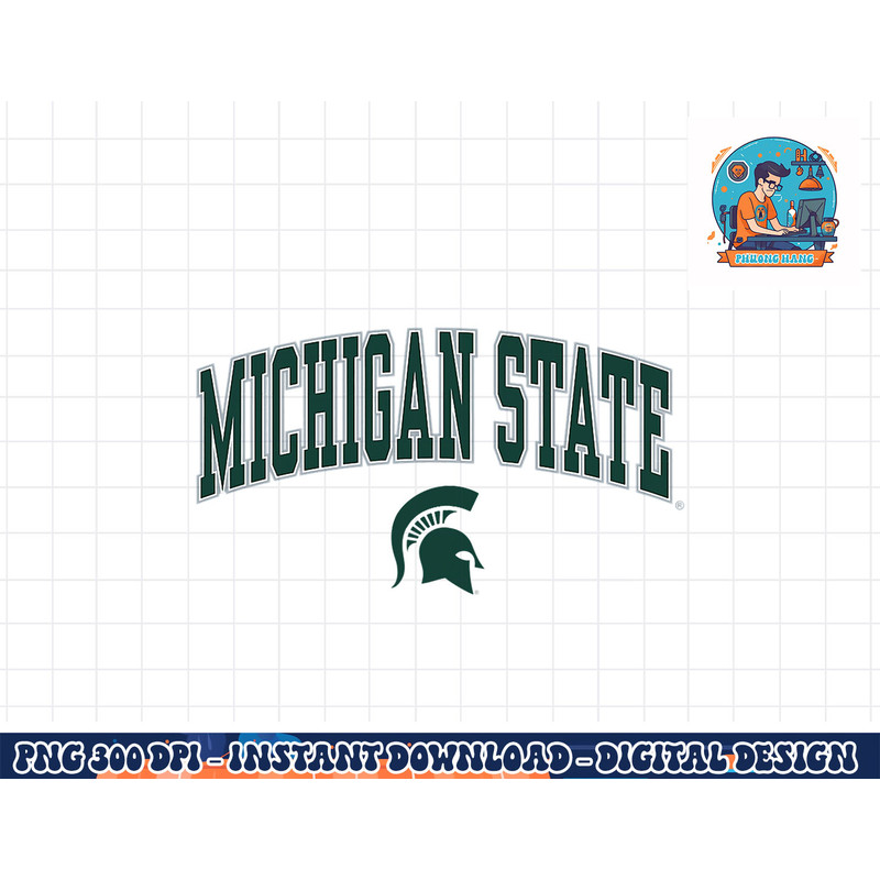 Michigan State Spartans Arch Over White Officially Licensed png, sublimation copy.jpg
