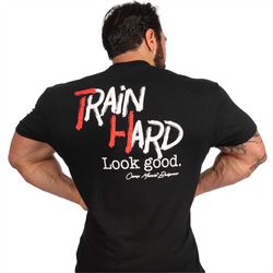 men's bodybuilding t-shirt activewear bodybuilding exercise gym fitness workout muscle