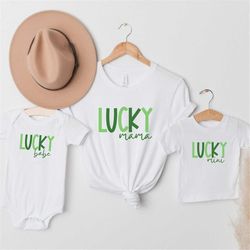 mommy and me st patricks day shirt, lucky mom and baby shirt, mommy and me outfit, mommy and me shirt, lucky babe shirt,