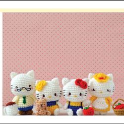 Hello Kitty Crochet Doll Craft Book Japanese Edition, mama crochet, Crochet pattern cat, digital file PDF,