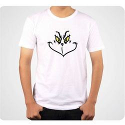 dr seuss grinch face t-shirt short sleeve or long sleeve unisex ladies and mens sweatshirt, grinch face