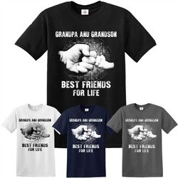 grandpa and grandson best friends for life t-shirt funny xmas gift t-shirt top