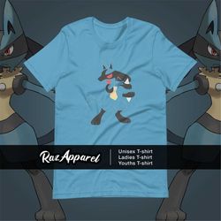 lucario minimalist silhouette abstract t-shirt pokemon inspired graphic tee gift idea present for him for her pokemon t