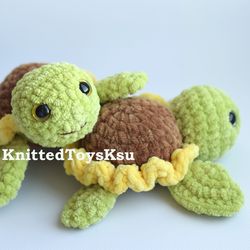 turtle sunflower toy, cute sea turtle plushie desk pet, worry pet tortoise