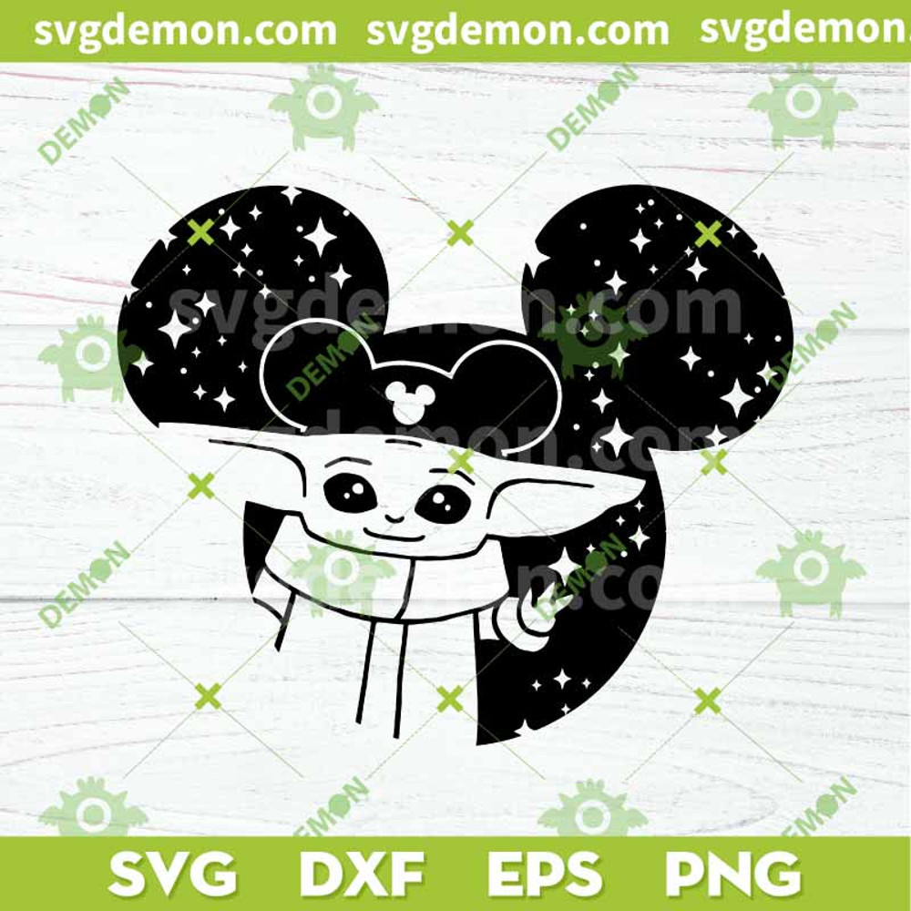 Baby Yoda Disney Mouse SVG Star svg Wars The Mandalorian.jpg