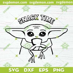 baby yoda snack time svg, star wars baby yoda svg, the mandalorian grogu svg png dxf eps, yoda digital downloads