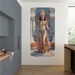 beautiful egyptian princess, digital wall art, wall print, printable poster, wall decor, digital painting, colorful art