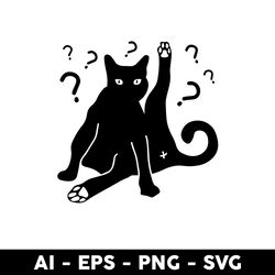 black cat caught of guard svg, black cat svg, cat svg, animal svg - digital file