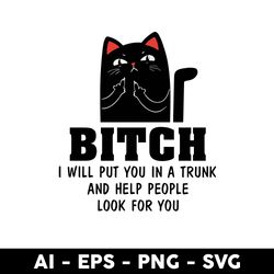 cat bitch svg, bad bitch svg, black cat svg, cat svg, cartoon svg - digital file