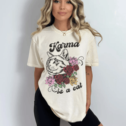 taylor swift cats shirt (front only) | midnights mayhem, tiktok, eras tour, comfort colors, karma, swiftie merch, reputa