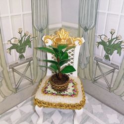 Ficus for the doll house. 1:12. Puppet miniature. Dollhouse.