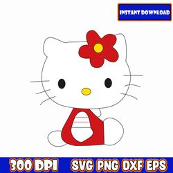 hello-kitty svg eps png, hello-kitty bundle svg, for cricut, silhouette, digital, file cut, flash download