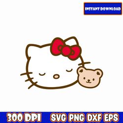 kawaii kitty svg| spring kitty| digital file for crafting|