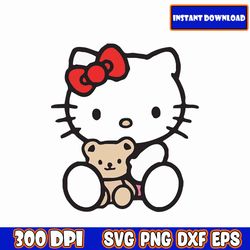 kawaii kitty kittens clipart, cute cats, png stickers, digital download cut file, vector printables, cricut silhouette