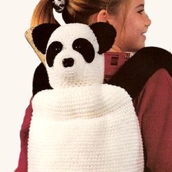 Panda Pal Backpack Vintage Crochet Pattern 273 PDF Crochet Toy