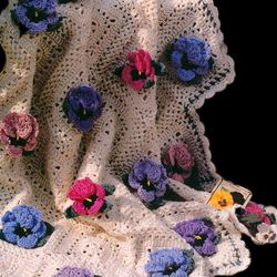 Pansy Perfection Afghan Vintage Crochet Pattern 266