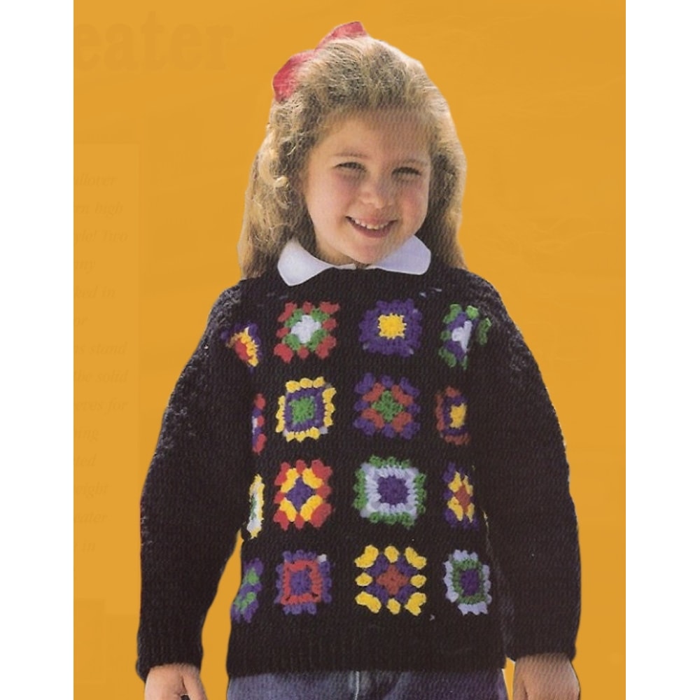 Granny Squares vintage crochet pattern