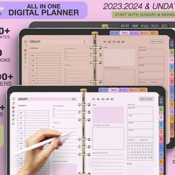 Digital Planner, Goodnotes Planner, iPad Planner, Notability Planner, Dated Digital Planner, 2023 2024 Digital Planner
