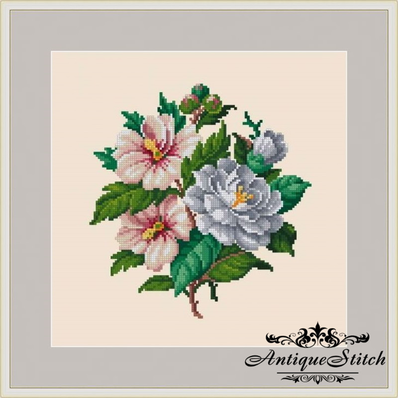 berlin woolwork pattern flowers cross stitch