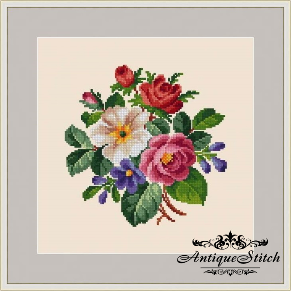 berlin-woolwork-pattern-flowers-bouquet