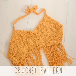 CROCHET PATTERN summer crop top x Girls beach top crochet pattern x Bikini pattern x Tank pattern x Crochet summer top