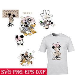 mickey mouse minne mouse bundle svg, gucci silhouette svg files