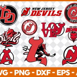 New Jersey Devils Hockey Bundle Svg, Sport Svg, NHL Svg, NHL Logo Svg, Hockey Team Svg Digital Download