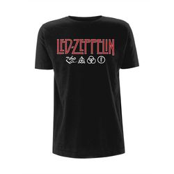 led zeppelin logo and symbols jimmy page official tee t-shirt mens unisex
